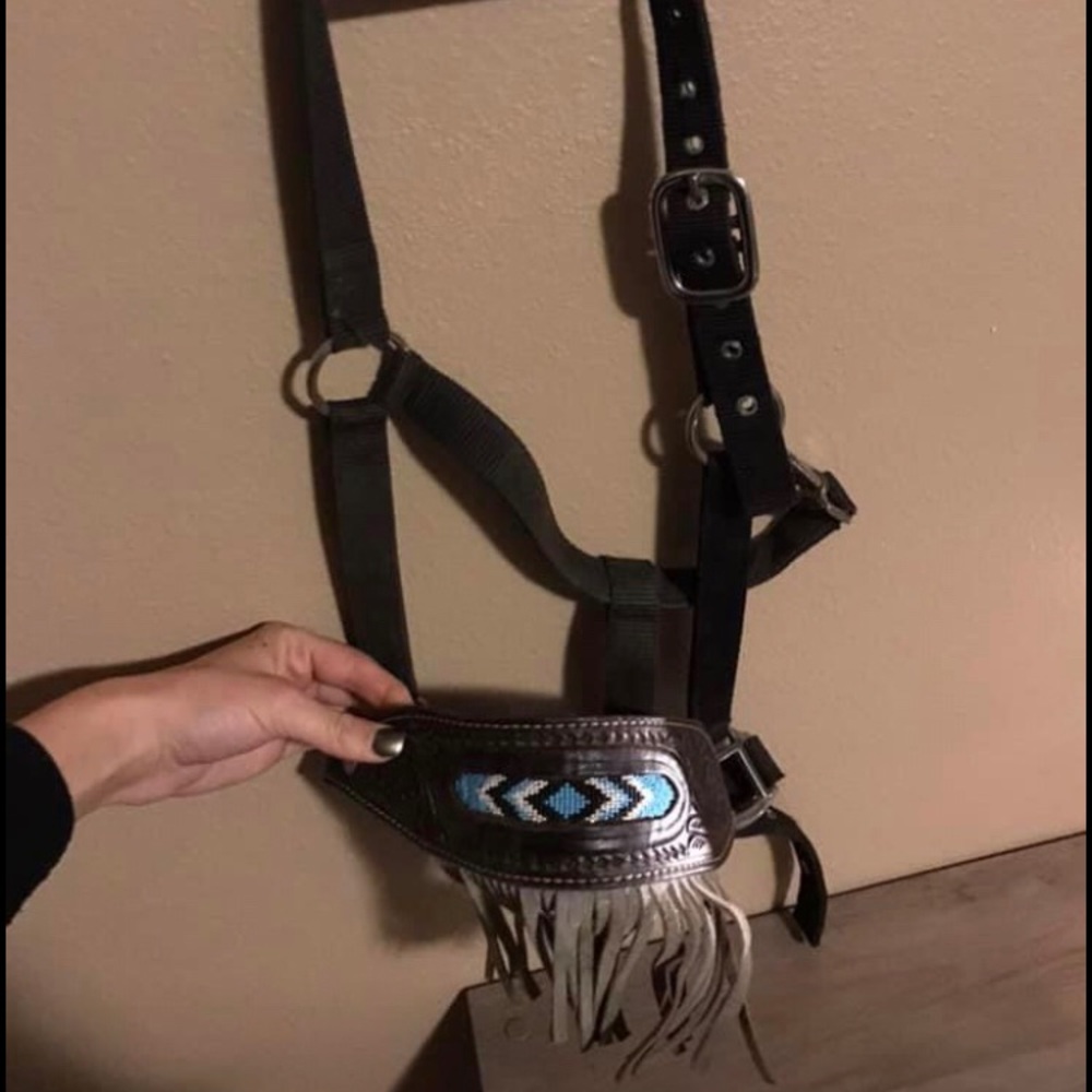 Fringe and beaded horse halter
